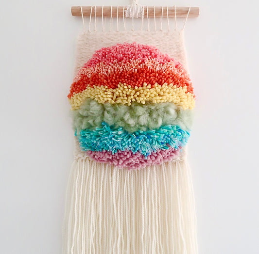 RAINBOW PUFF - Woven and Tufted Wall Hanging