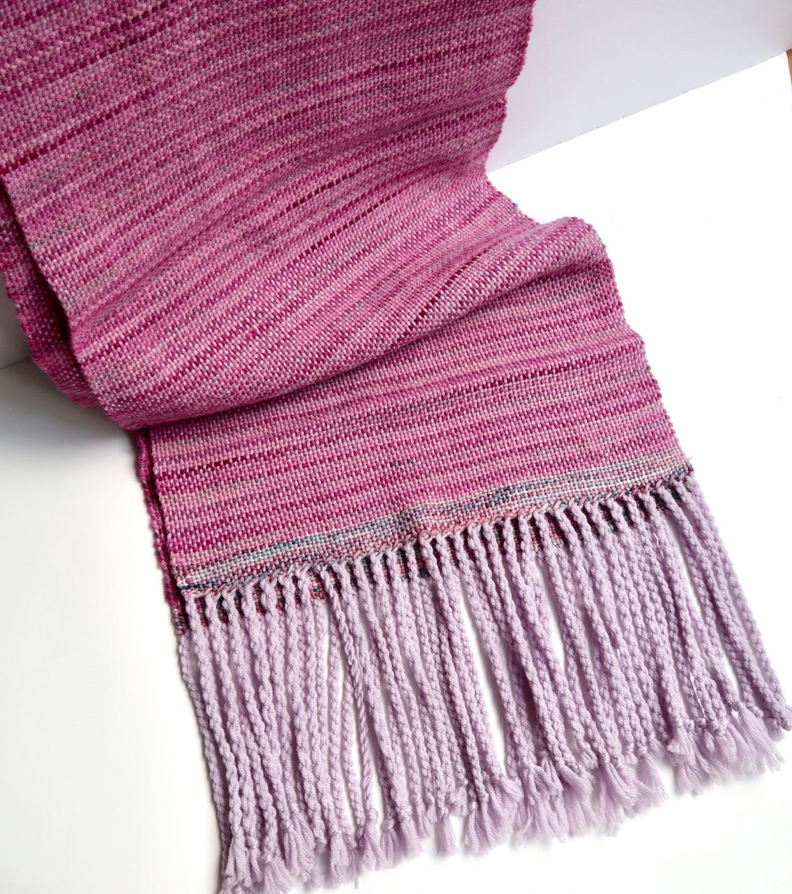 Fushia Handwoven Wool Scarf
