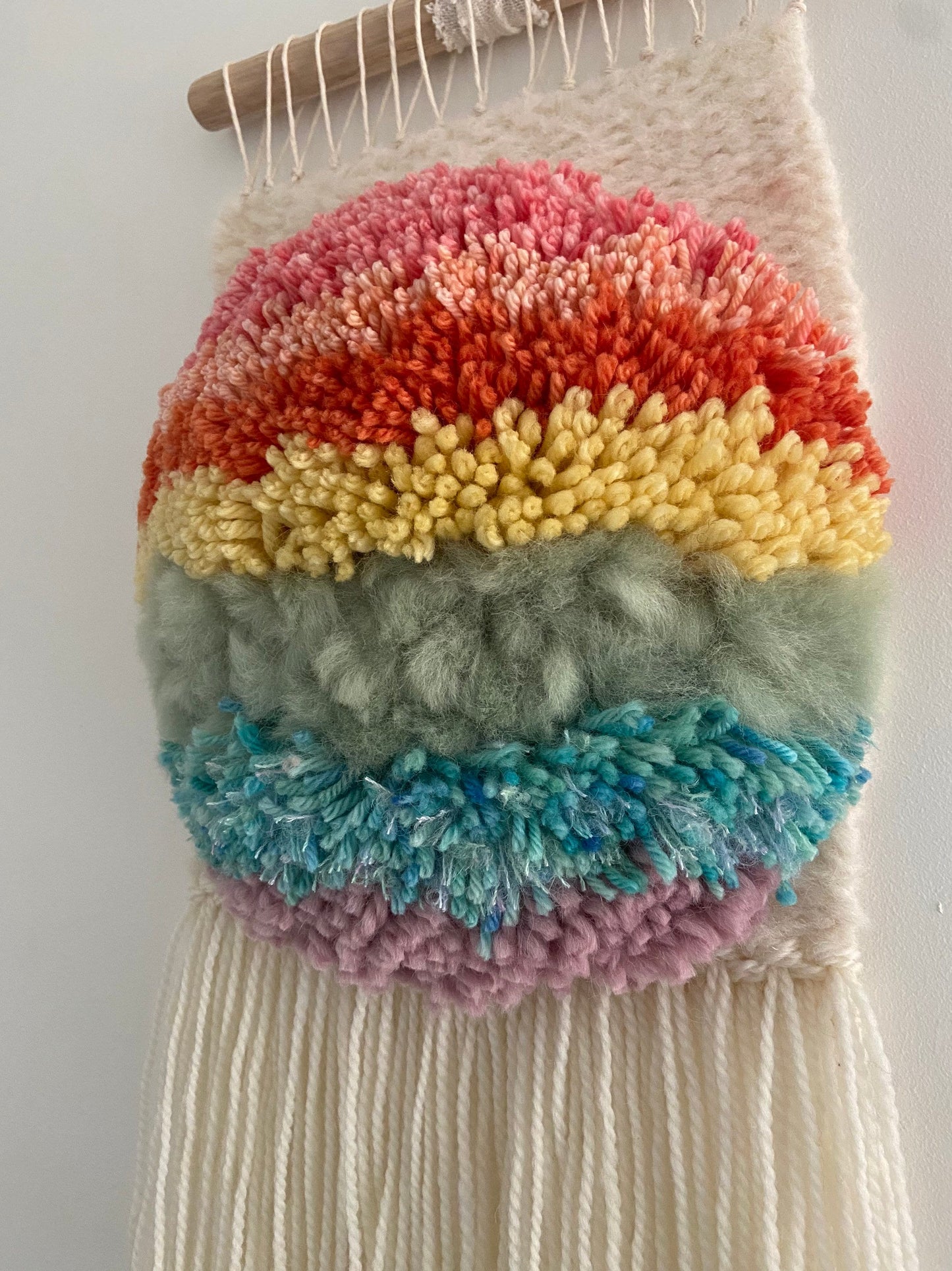 RAINBOW PUFF - Woven and Tufted Wall Hanging